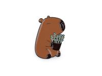 Pin / Anstecker Capybara "Pflanze"
