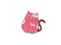 Pin / Anstecker "Katze rosa"