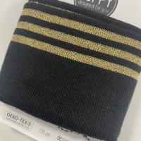 Cuff Bündchen schwarz mit goldenen Streifen