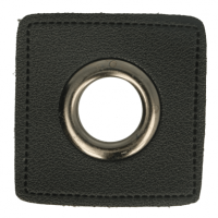 2 Stück Ösen auf Kunstleder Patch 8 mm schwarz gunmetal
