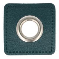 2 Stück Ösen auf Kunstleder 8 mm petrol