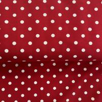 Jersey weiße Punkte (0,75 cm) auf rot