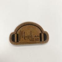 Kunstlederlabel "Musik an, Welt aus"