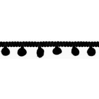 Bommelborte 10 mm schwarz