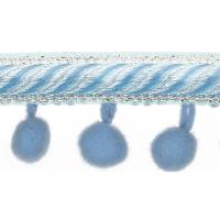 Bommelborte Webband Lurex 10 mm hellblau